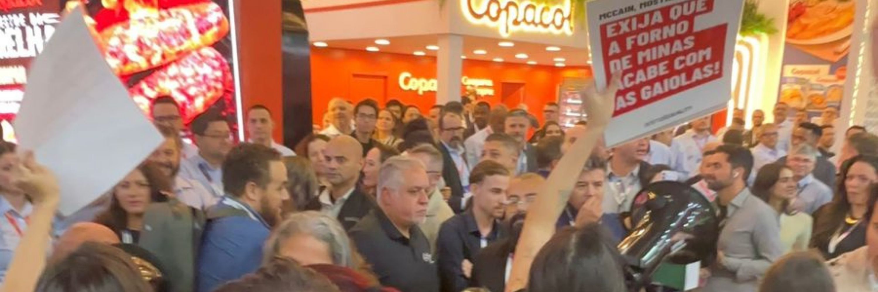 Ativistas em ação dentro do APAS SHOW