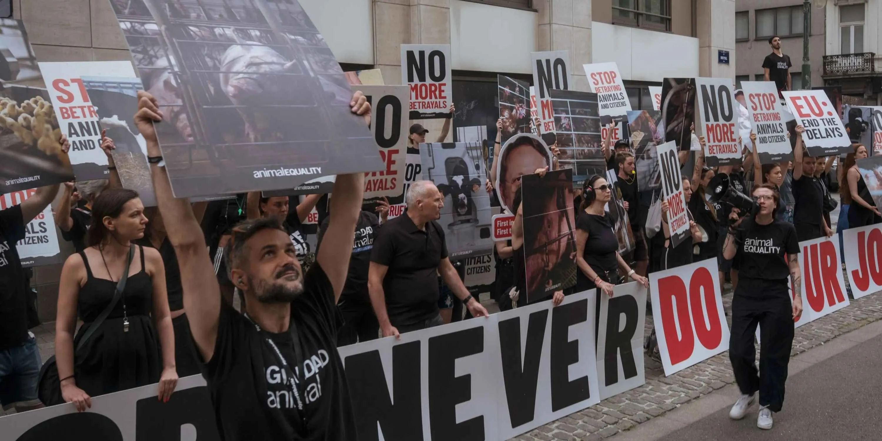 Protestos em Bruxelas reúnem dezenas de ativistas